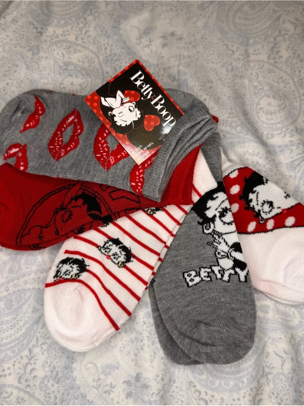 Betty Boop Ankle Socks - 5 Pack - Note: these are smaller ladies size 3-9 shoe
